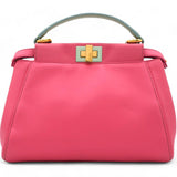 FENDI  Nappa Colorblock Mini Peekaboo Iconic Satchel Rosa Fluo Oxigen Slate 