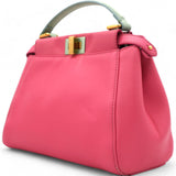 FENDI  Nappa Colorblock Mini Peekaboo Iconic Satchel Rosa Fluo Oxigen Slate 
