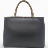 FENDI Petite 2 Jours Tote Flower Charm Black
