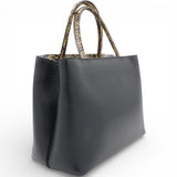 FENDI Petite 2 Jours Tote Flower Charm Black