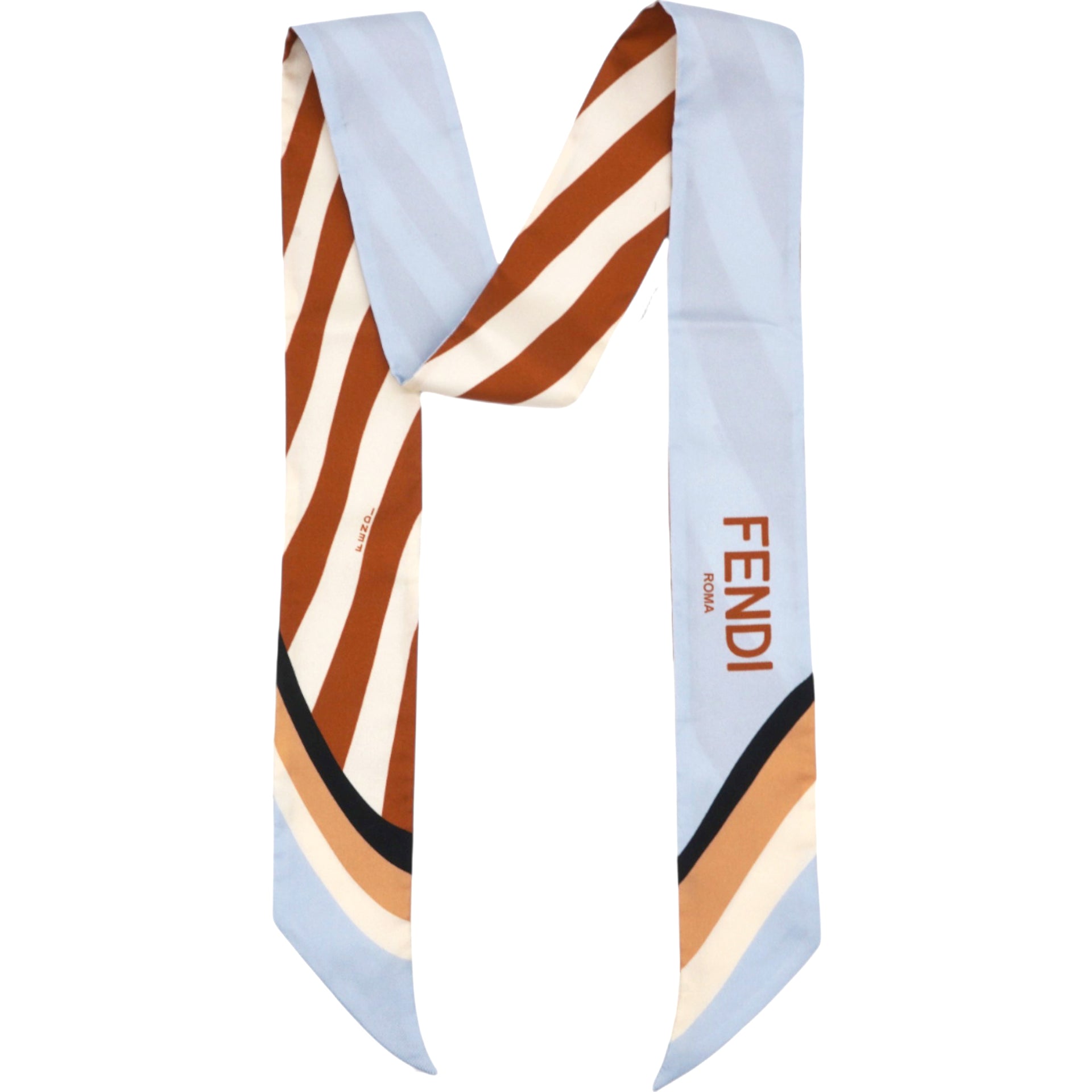 FENDI Wrappy Light Blue Silk Tie 