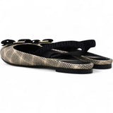 FERRAGAMO Vara Flat Casual Shoes Women's Gold Black Size6.5/37 