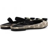 FERRAGAMO Vara Flat Casual Shoes Women's Gold Black Size6.5/37 