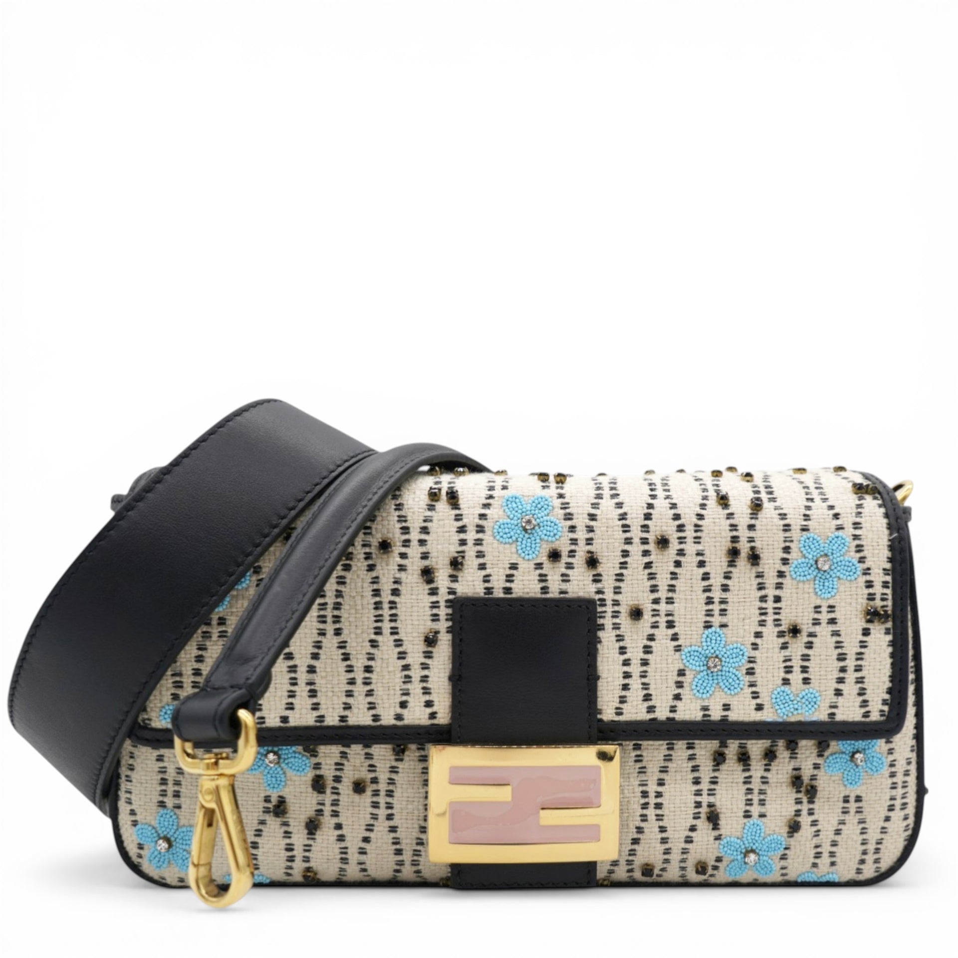 Fendi Baguette White Raffia Bag 