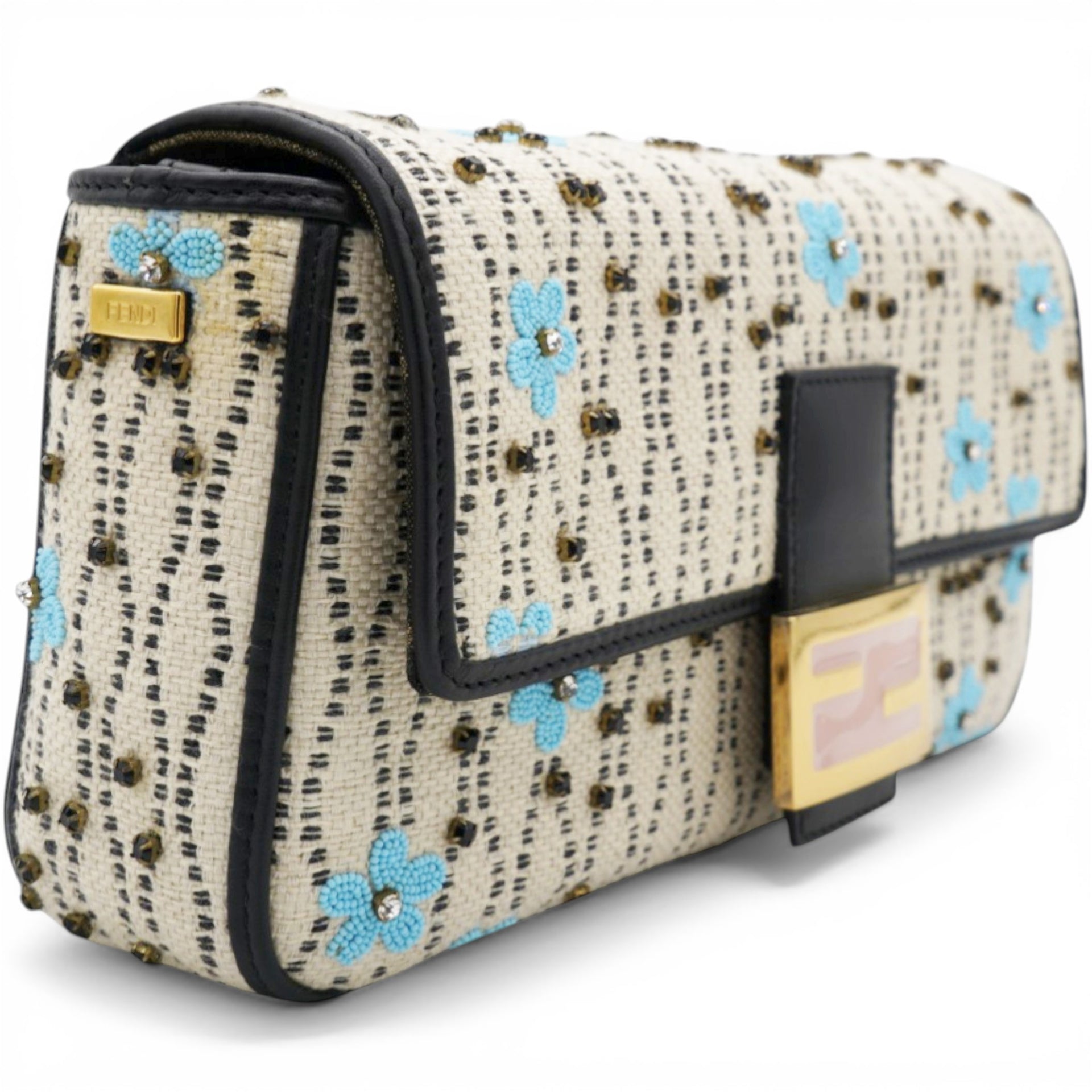 Fendi Baguette White Raffia Bag 