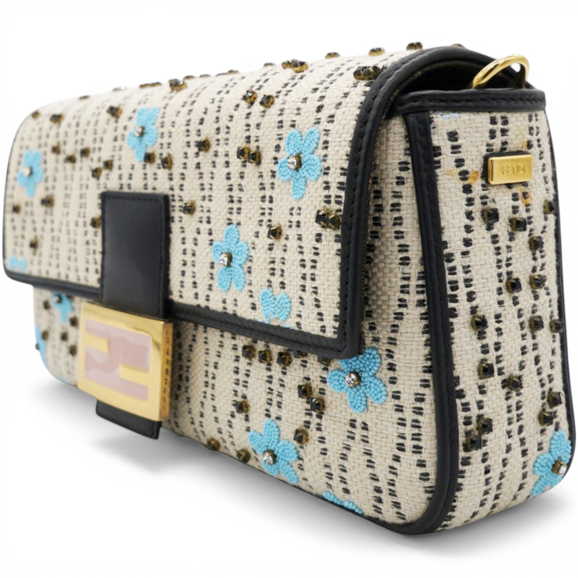 Fendi Baguette White Raffia Bag 