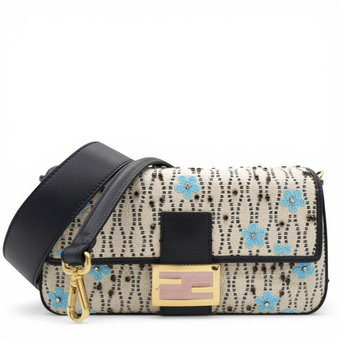 Fendi Baguette White Raffia Bag 