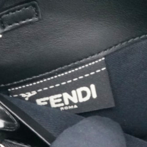 Fendi Black Leather Logo Multifunction Wallet on Chain 