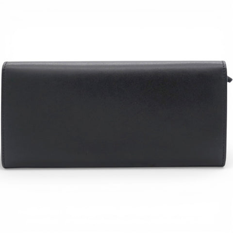 Fendi Black Leather Logo Multifunction Wallet on Chain 