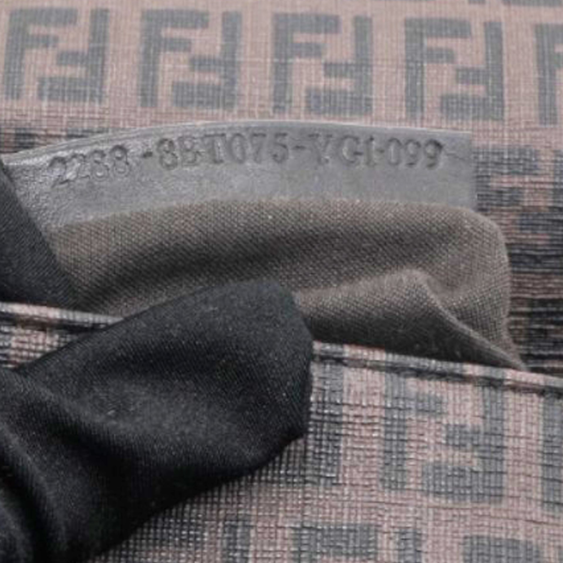 Fendi Black Zucchino Coated Canvas FF Flap Messenger Bag 