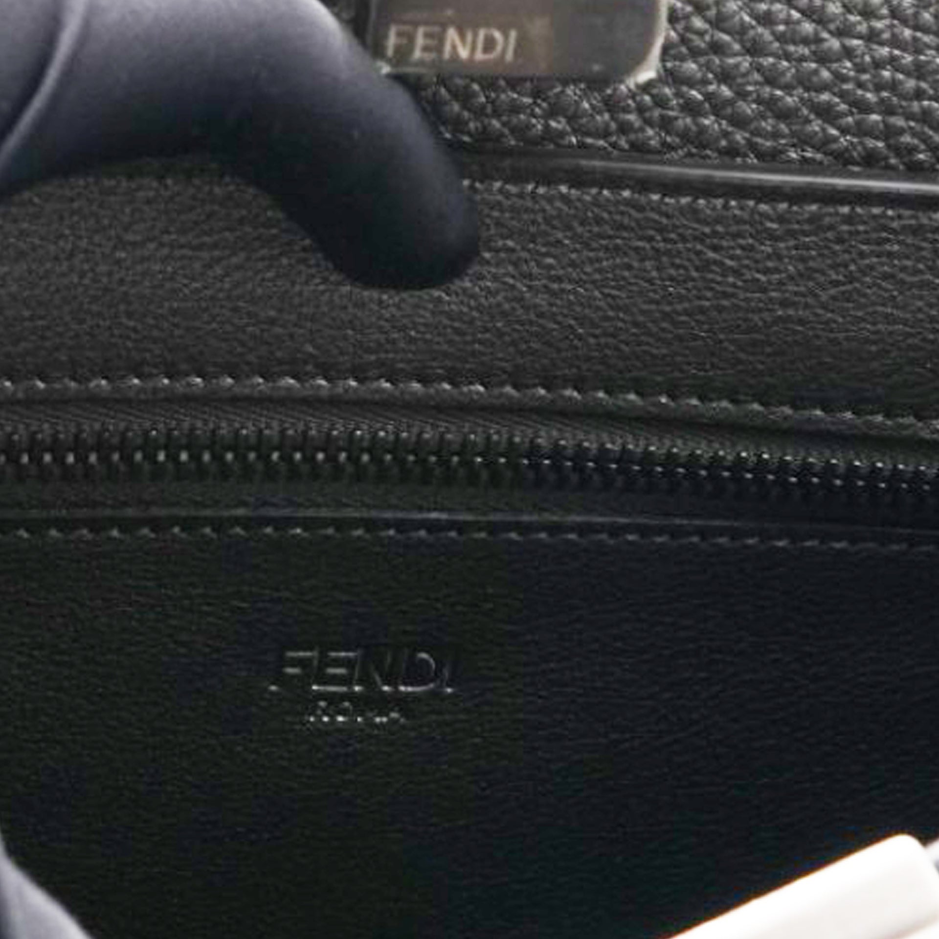 Fendi Cuoio Romano Lux Peekaboo I SEE U Satchel Graphite 