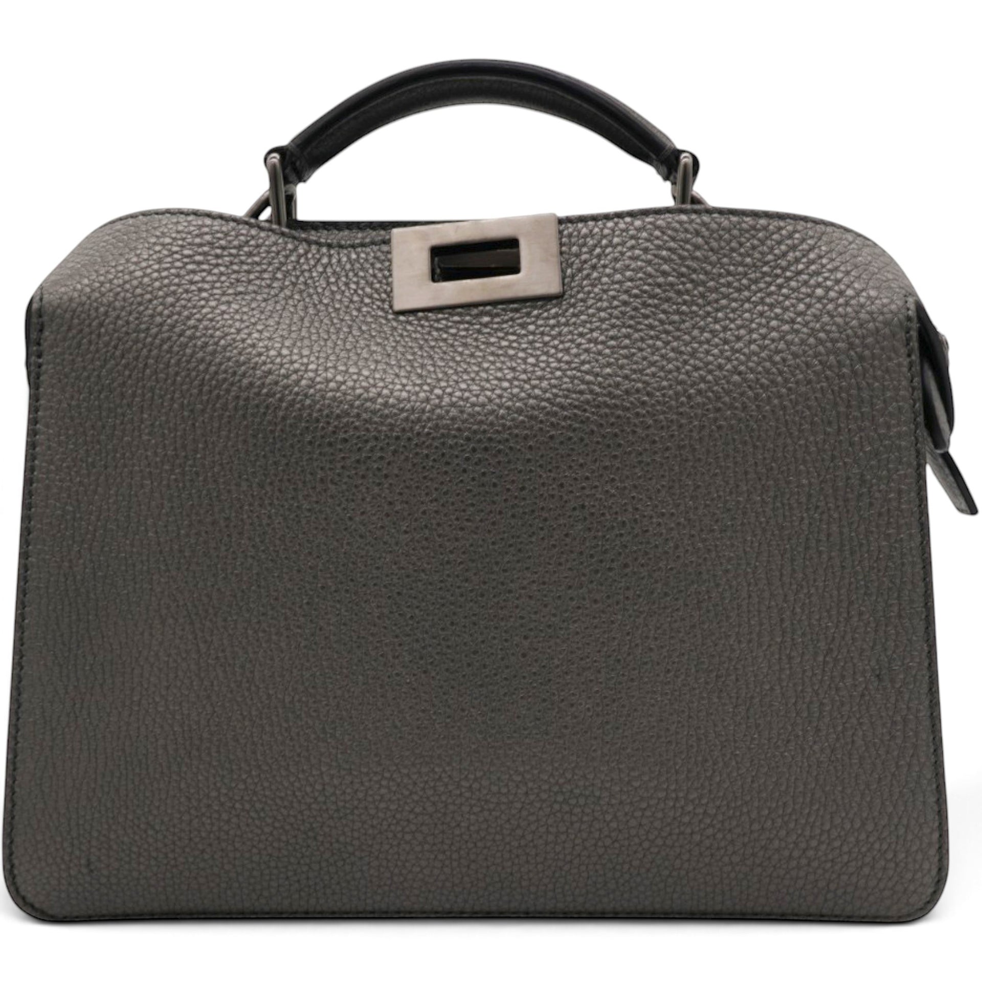 Fendi Cuoio Romano Lux Peekaboo I SEE U Satchel Graphite 