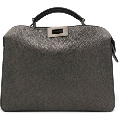 Fendi Cuoio Romano Lux Peekaboo I SEE U Satchel Graphite 