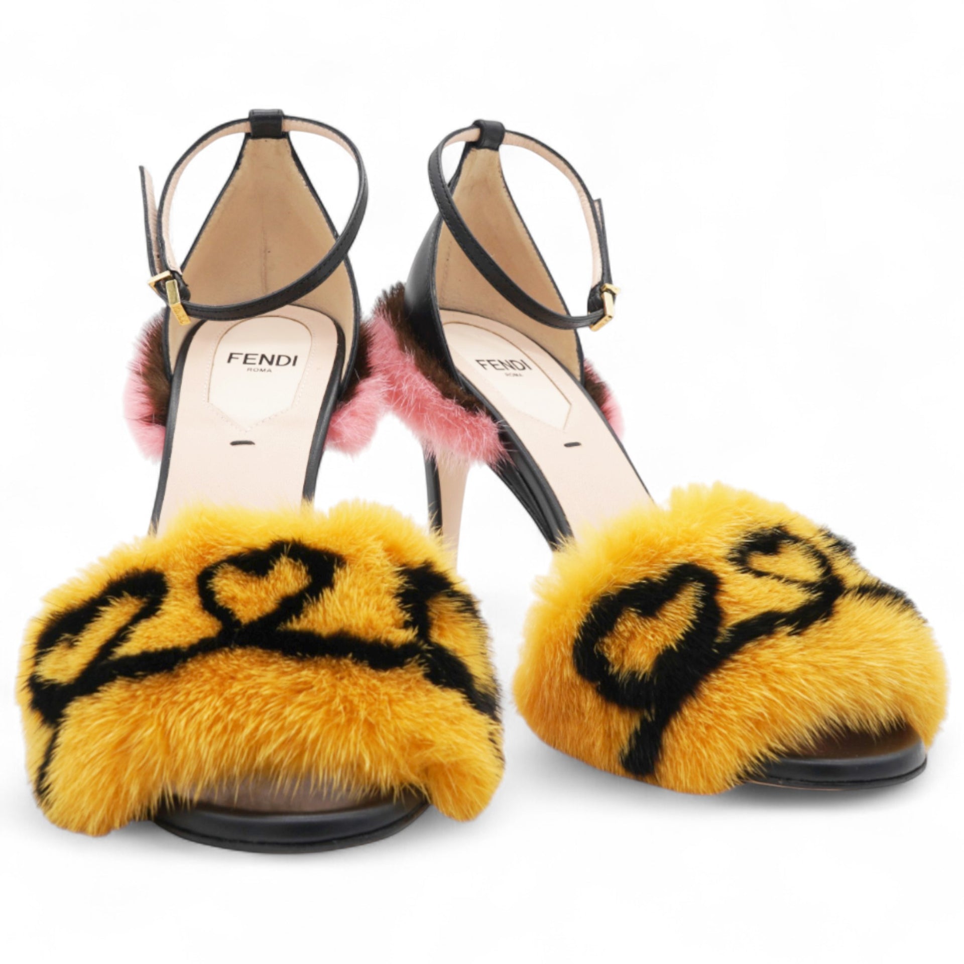 Fendi Fun Genuine Mink Fur Sandals Size37 