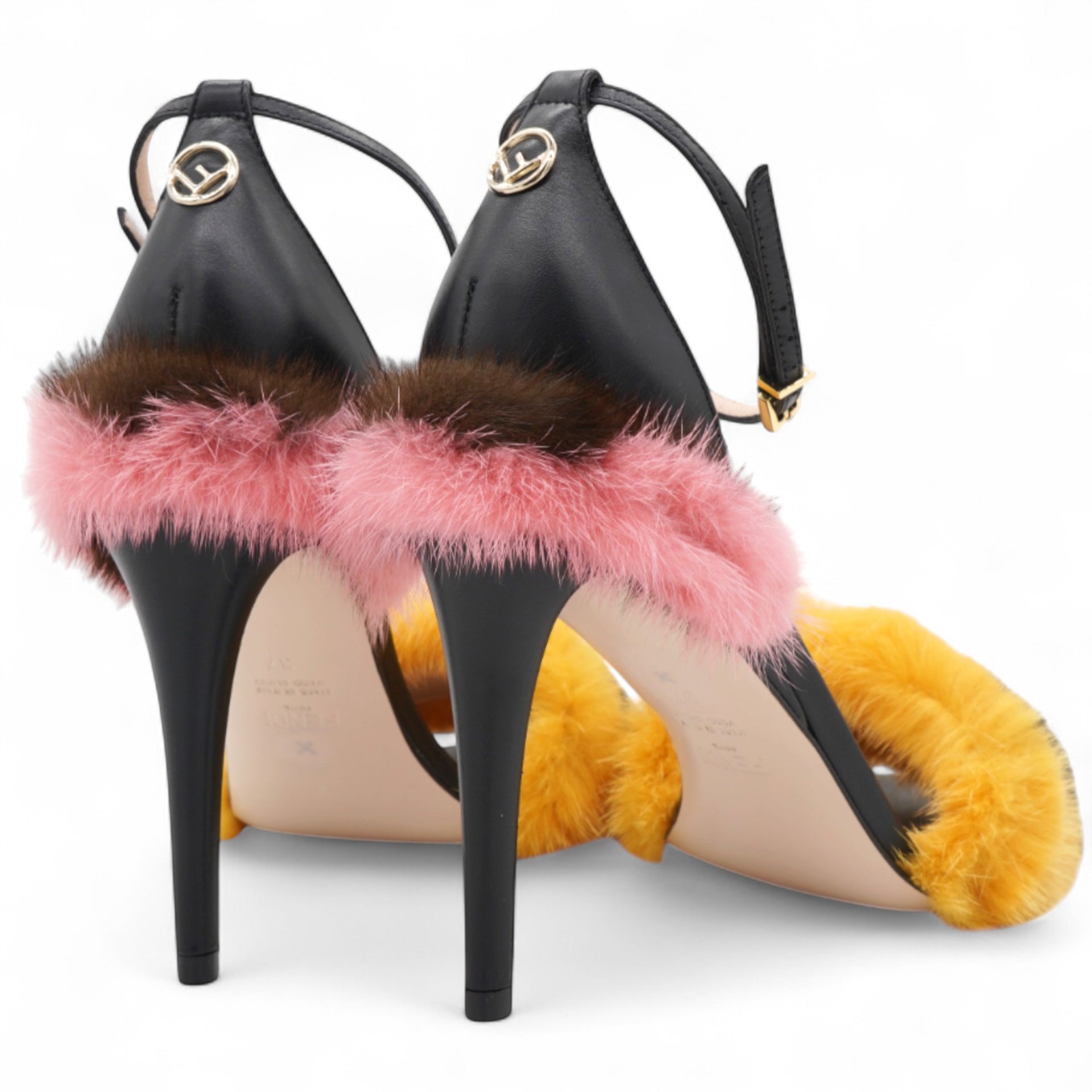 Fendi Fun Genuine Mink Fur Sandals Size37 