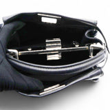 Fendi Nappa Lace Up Mini Peekaboo Iconic Satchel Black 