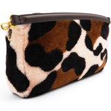 Fendi Shearling Vitello Dolce Leopard Print Large Baguette Pink Brown Multicolor 