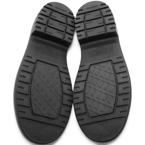Fendi Vitello Abrasivato Fendigraphy 50mm Loafers Black Size39 