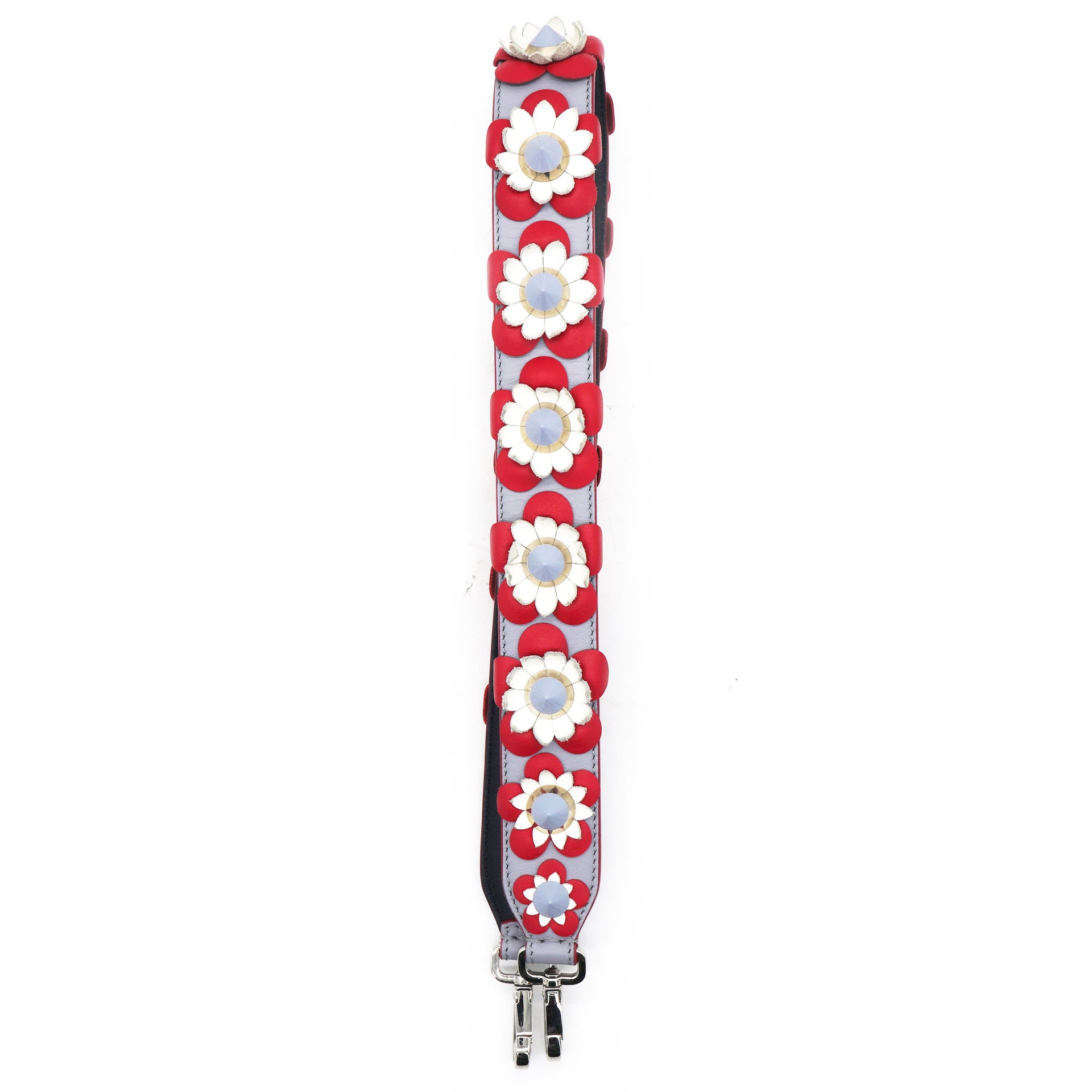 Fendi Vitello Dolce Flowerland Studded Strap You Ardesia Blue Notte