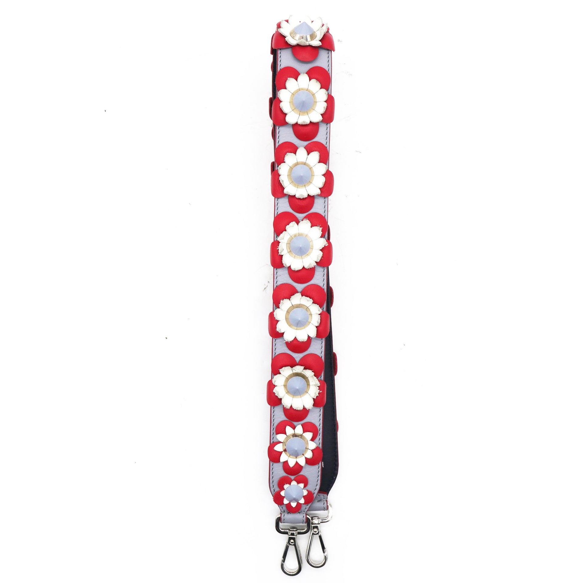 Fendi Vitello Dolce Flowerland Studded Strap You Ardesia Blue Notte 