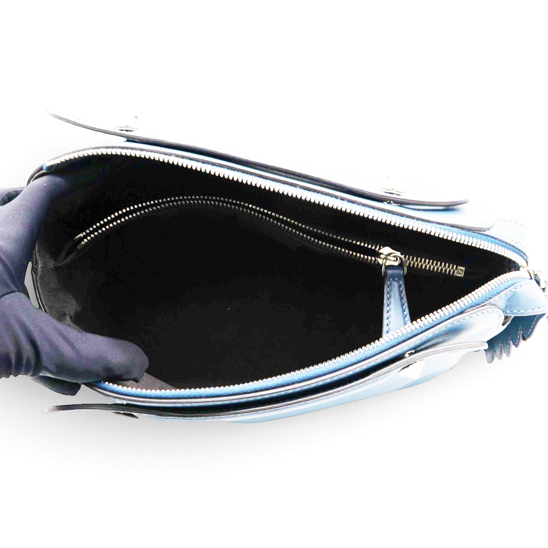 Fendi Vitello Dolce Marmol Medium By The Way Boston Bag Blue 