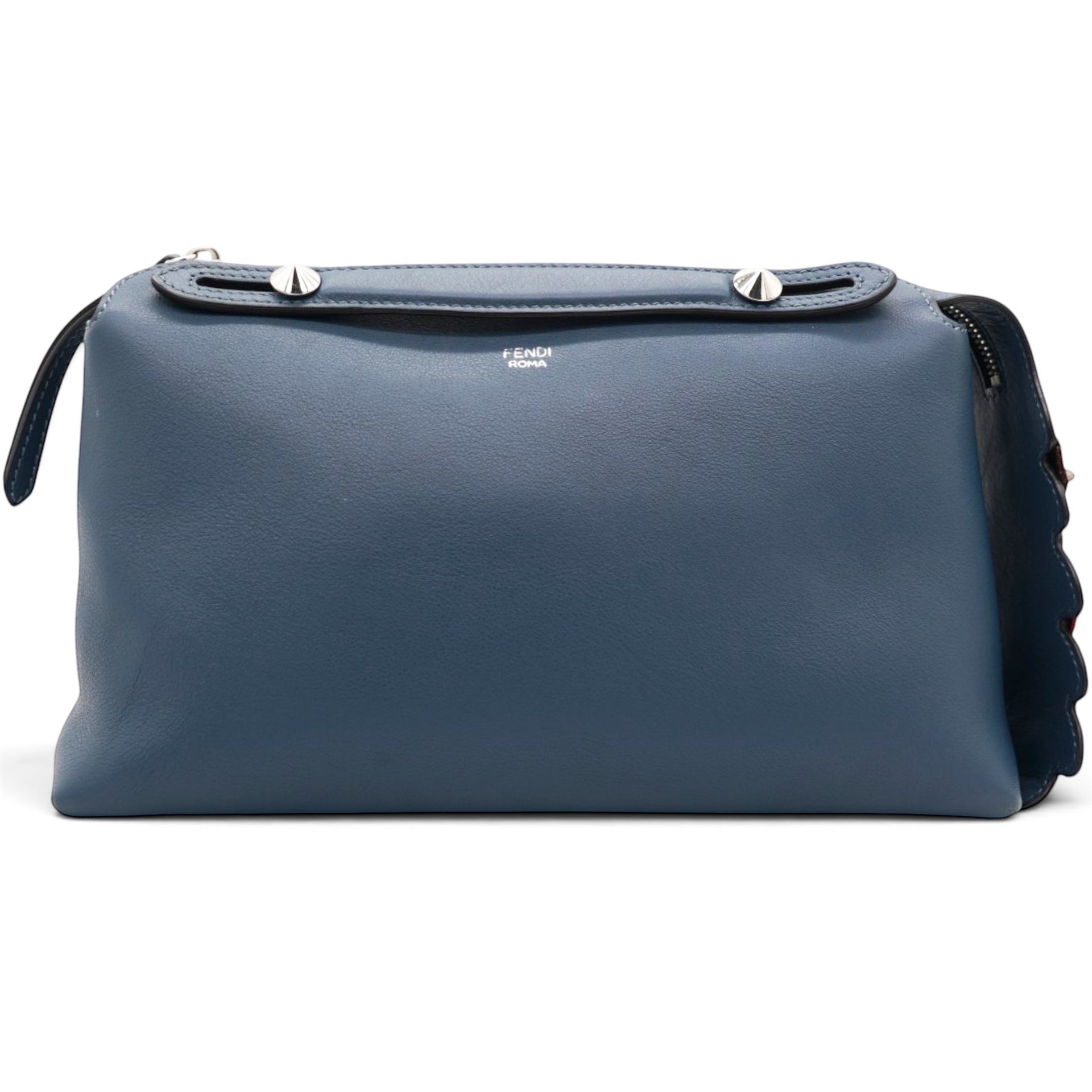 Fendi Vitello Dolce Marmol Medium By The Way Boston Bag Blue 