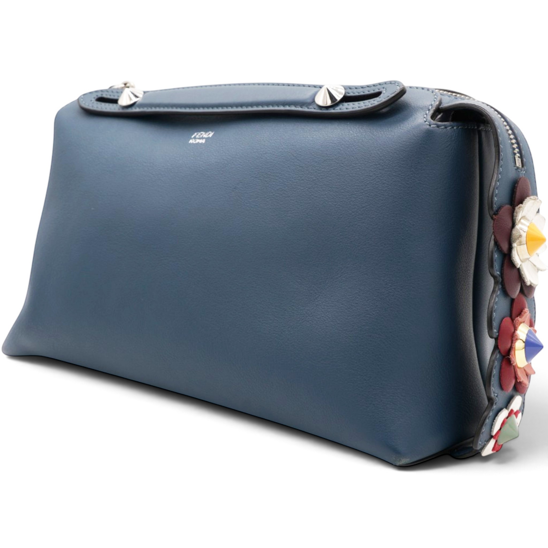 Fendi Vitello Dolce Marmol Medium By The Way Boston Bag Blue 