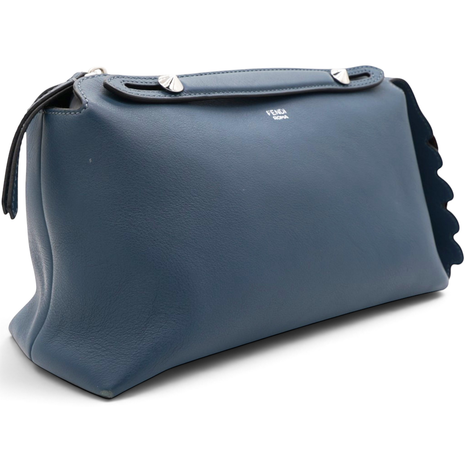 Fendi Vitello Dolce Marmol Medium By The Way Boston Bag Blue 