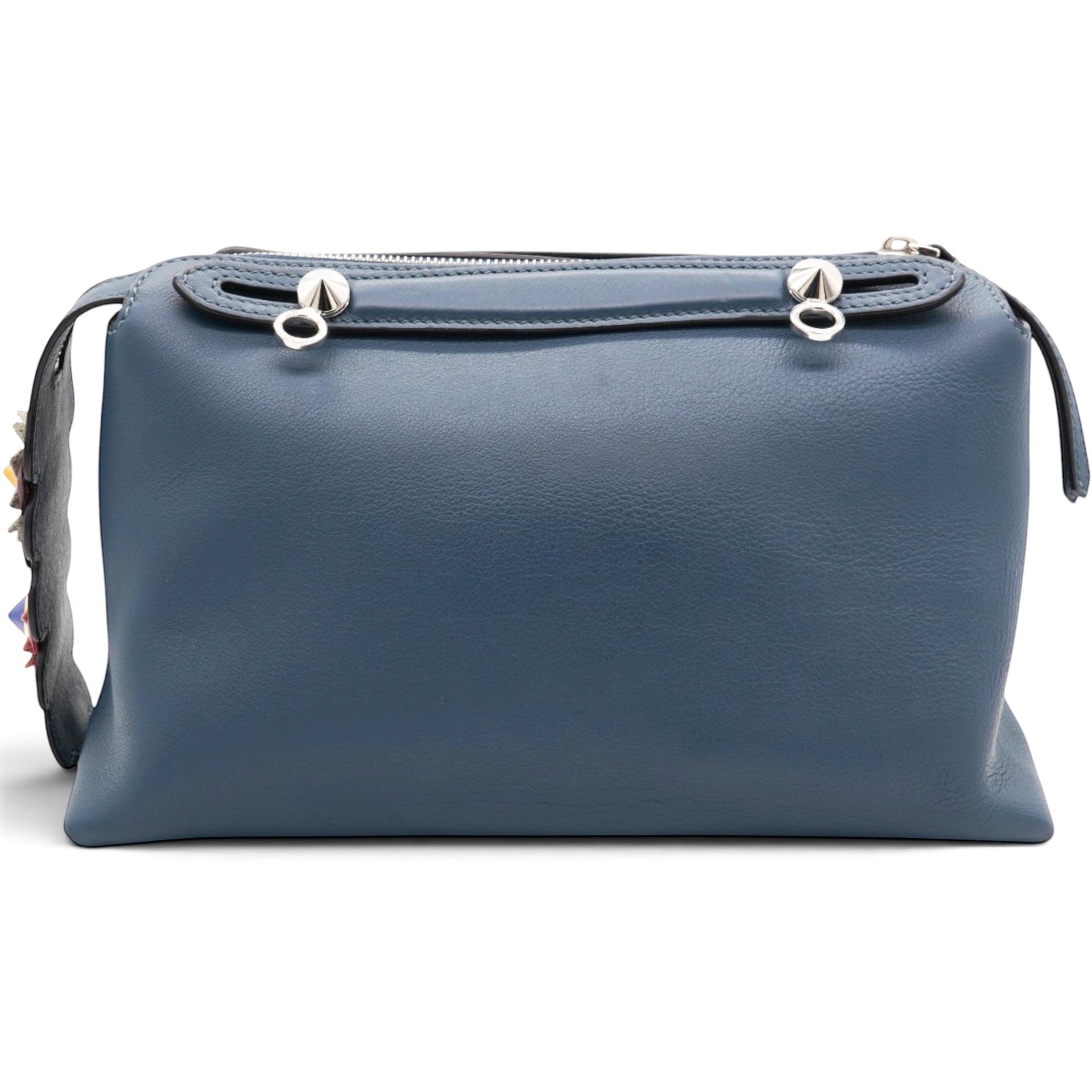 Fendi Vitello Dolce Marmol Medium By The Way Boston Bag Blue 