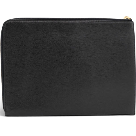 Fendi Vitello Elite Monster Eyes Studded Zip Around Pouch Black 