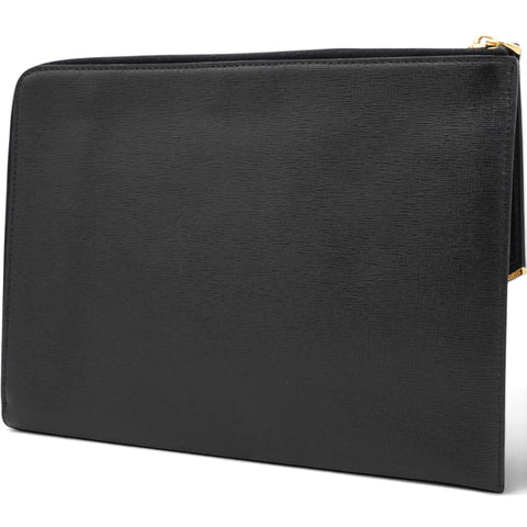 Fendi Vitello Elite Monster Eyes Studded Zip Around Pouch Black 