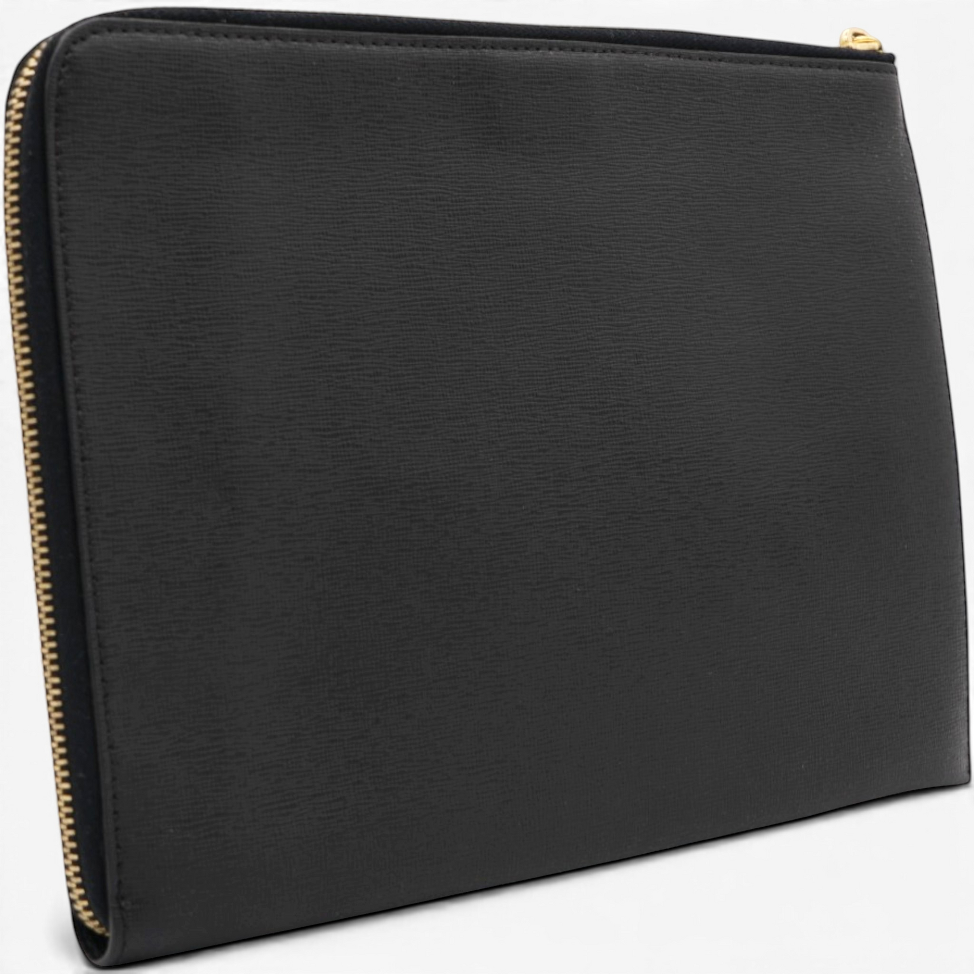 Fendi Vitello Elite Monster Eyes Studded Zip Around Pouch Black 