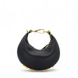  Fendi Vitello Grace Matte Nano Fendigraphy Hobo Charm Black  