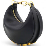 Fendi Vitello Grace Matte Nano Fendigraphy Hobo Charm Black  