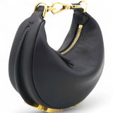 Fendi Vitello Grace Matte Nano Fendigraphy Hobo Charm Black  