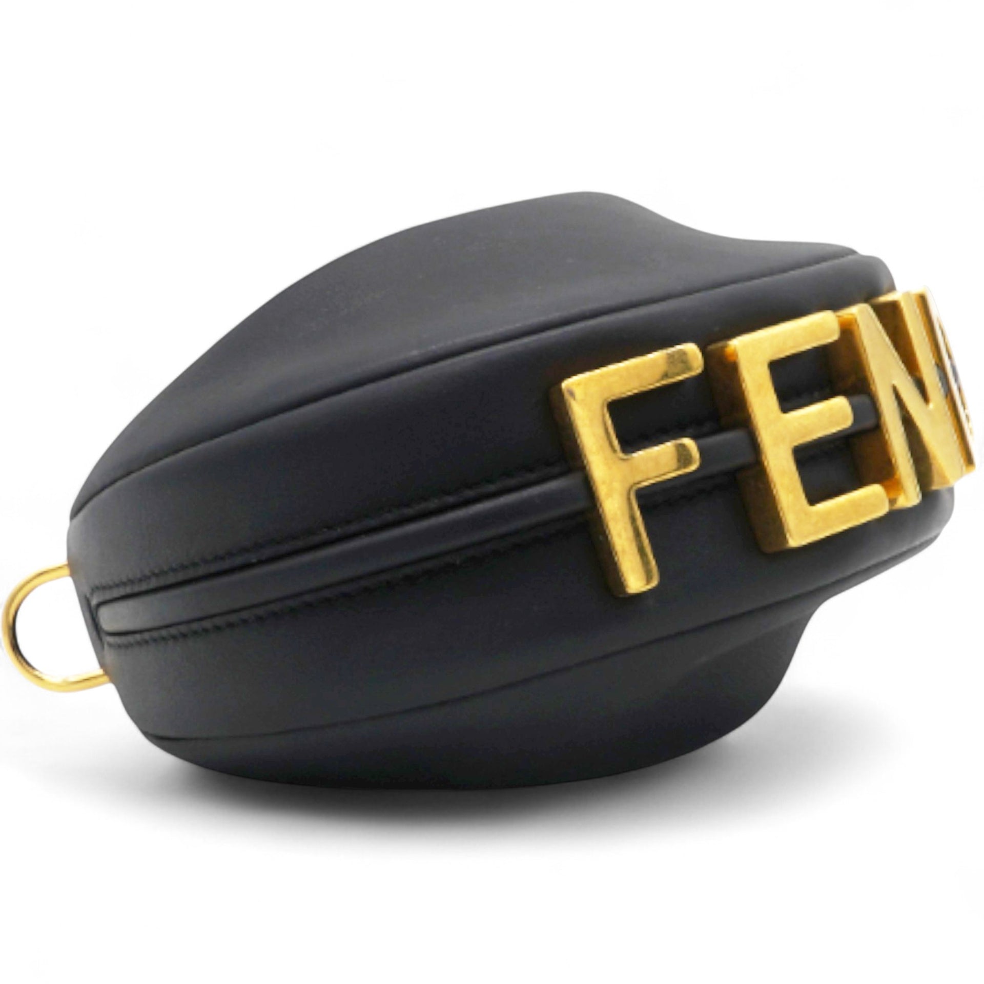 Fendi Vitello Grace Matte Nano Fendigraphy Hobo Charm Black  