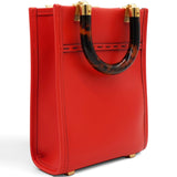 Fendi Vitello King Plexiglass Logo Embossed Mini Fendi Sunshine Shopper Tote Papavero 
