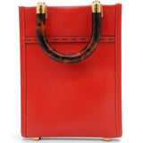 Fendi Vitello King Plexiglass Logo Embossed Mini Fendi Sunshine Shopper Tote Papavero 