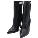  Fendi Vitello Lucido Stretch Fabric Striped Rockoko 105mm Sock Boots Black Size37 