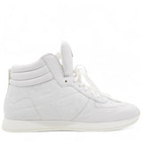 Fendi White Leather FF High Top Sneakers Size37 