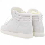 Fendi White Leather FF High Top Sneakers Size37 