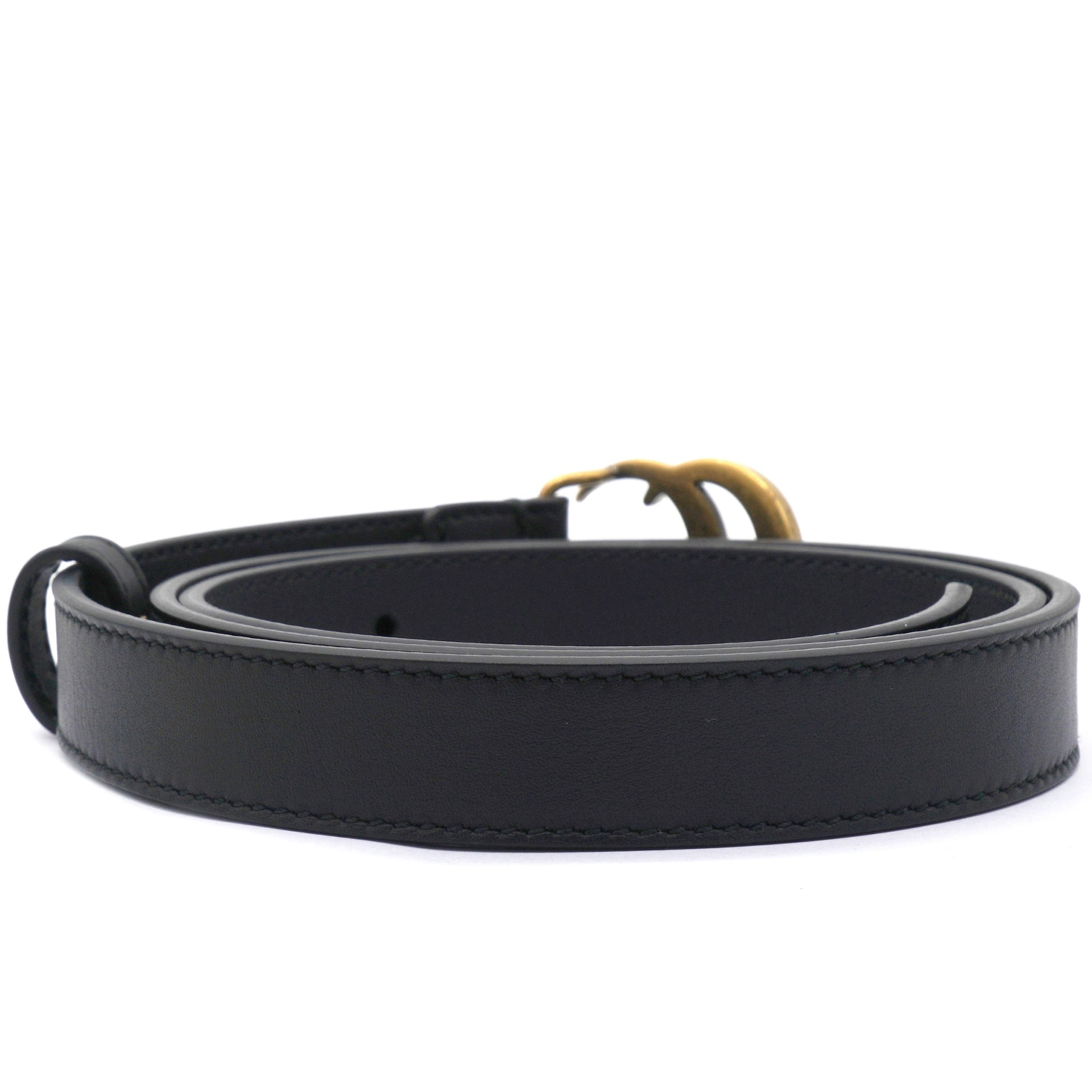 GUCCI Double G 20mm Belt 80 32 Black 