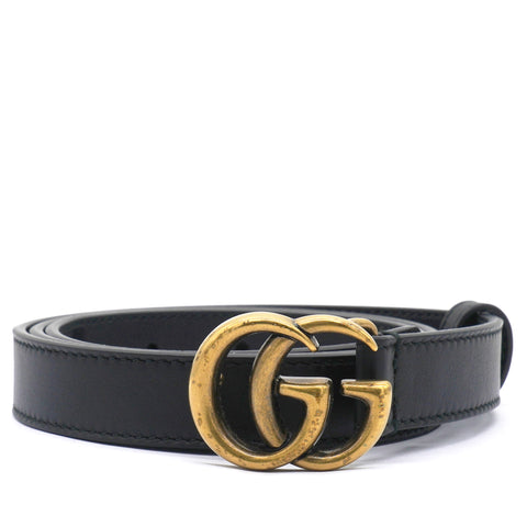 GUCCI Double G 20mm Belt 80 32 Black