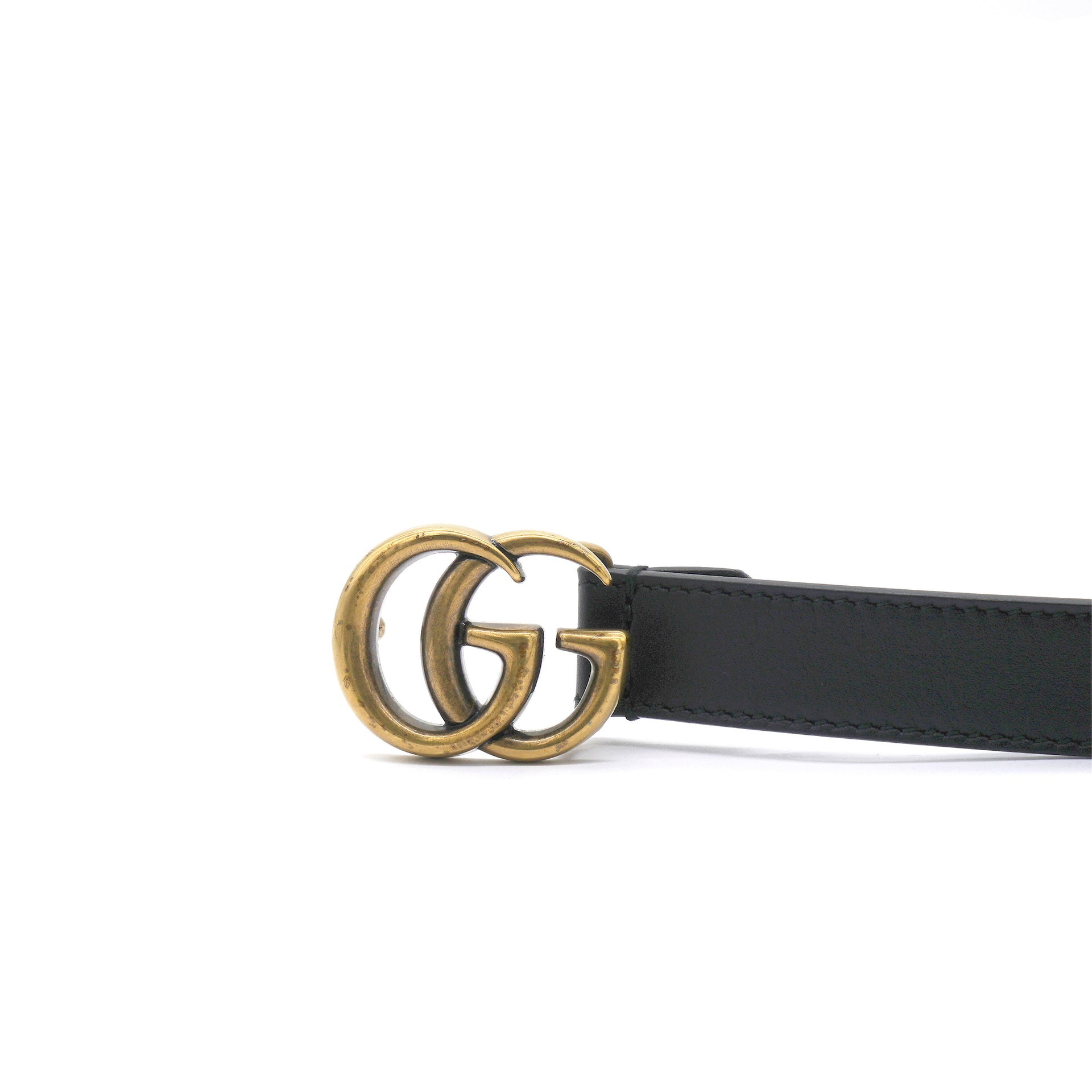 GUCCI Double G 20mm Belt 80 32 Black 