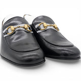 GUCCI Goatskin Womens Horsebit Mid-Heel Loafers Size37 