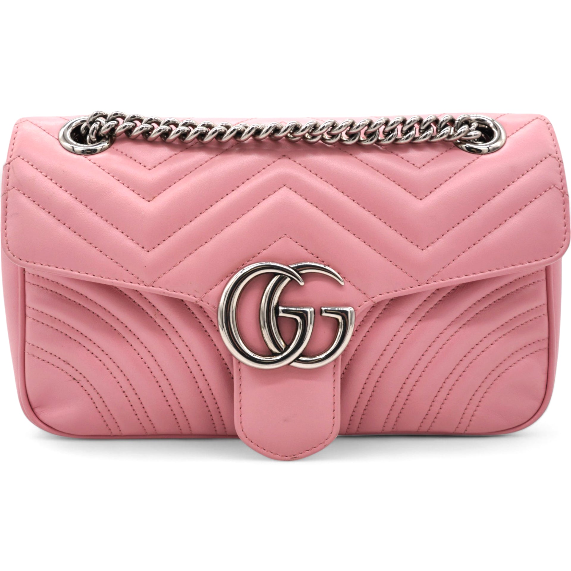 GUCCI Matelasse GG Marmont Shoulder Bag Wild Rose 