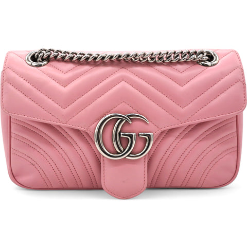GUCCI Matelasse GG Marmont Shoulder Bag Wild Rose 