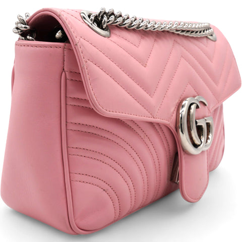 GUCCI Matelasse GG Marmont Shoulder Bag Wild Rose 