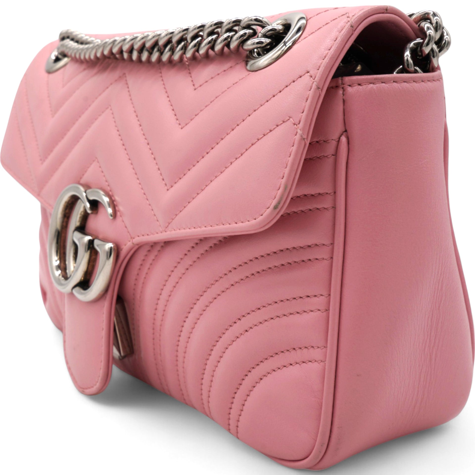 GUCCI Matelasse GG Marmont Shoulder Bag Wild Rose 