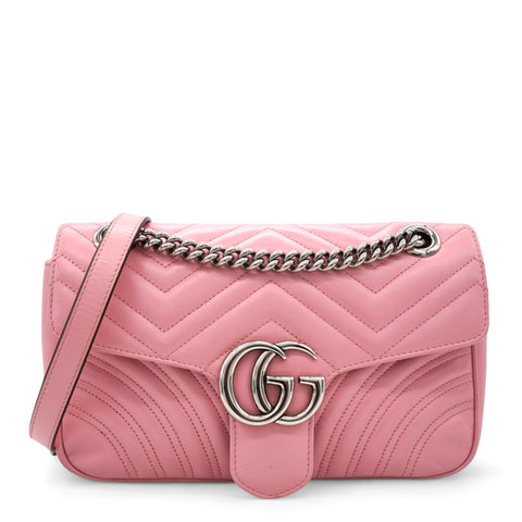 GUCCI Matelasse GG Marmont Shoulder Bag Wild Rose 